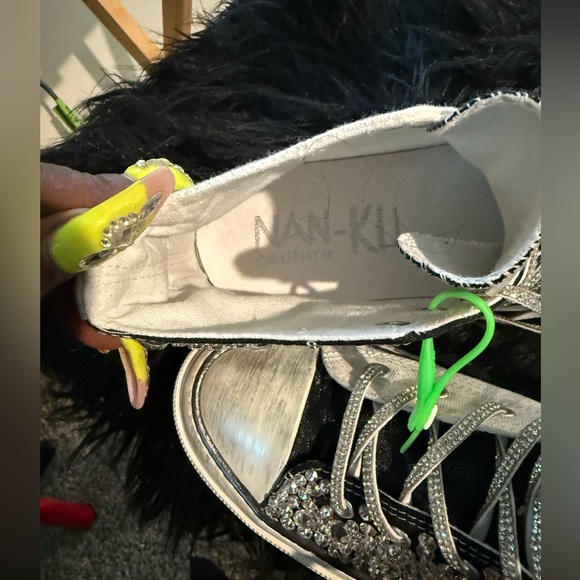 Black and Silver High-Top Sneakers - Picture 5 of 8